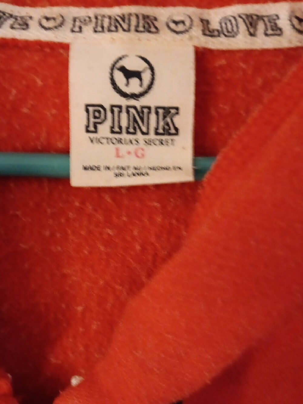 PINK Victoria's Secret Pink And White Cozy Fleece Hoodie - Picture 2 of 4